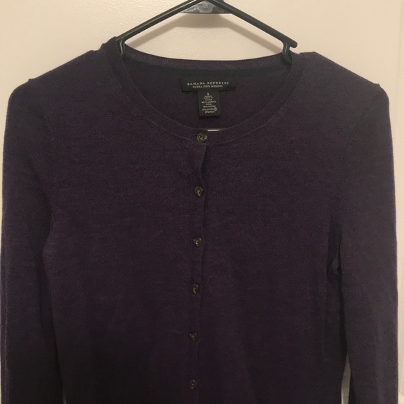 Banana Republic Purple Sweater Extra Fine Merino S - Picture 1 of 5